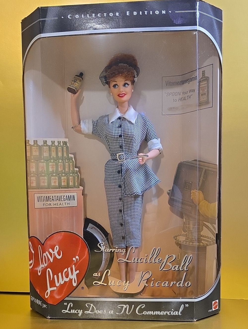 Collector Edition "I Love Lucy" Lucille Ball in Black & White Houndstooth